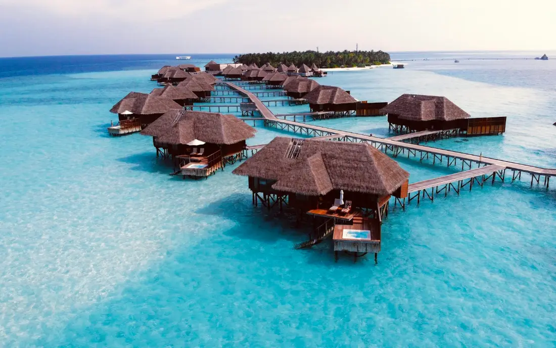 Overwater villas in the Maldives