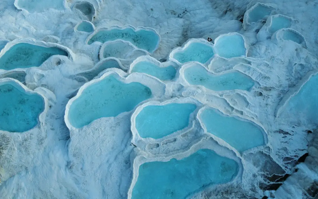 The travertine terraces of Pamukkale, Turkey